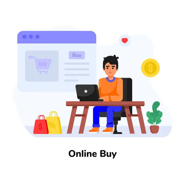 Compras Línea Icono Web — Vector de stock