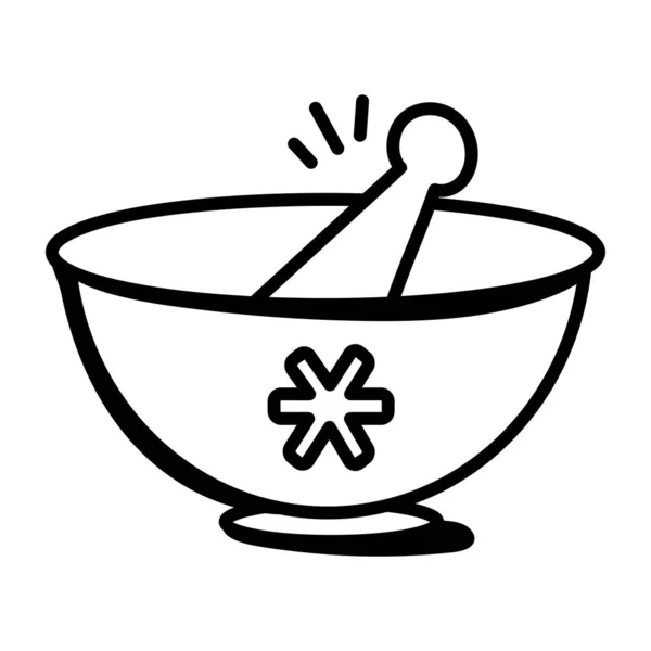 Mortero Con Diseño Ilustración Vectores Pestle Bowl — Vector de stock