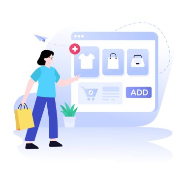 İnternetten alışveriş. Web mağazası. vektör illüstrasyonu