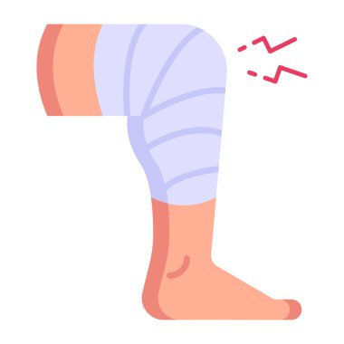 Bacak ağrısı ikonu. Web için ayak kemiği vektör simgelerinin düz çizimi