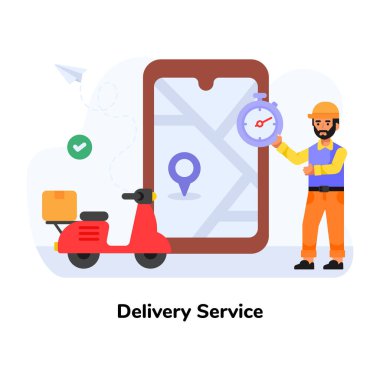 Teslimat hizmeti kavramı. vektör illüstrasyonu