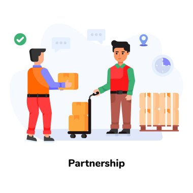 Kutuları ve çöp kutusu olan kadın ve erkek.