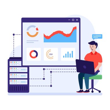 Analizler. Web simgesi basit illüstrasyon 