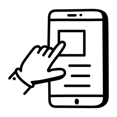 el çizimi simgesi olan akıllı telefon