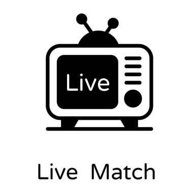 TV düz simgesi, vektör illüstrasyonu