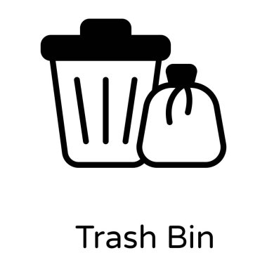 Çöp kutusu simgesi. özet çizimi 
