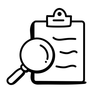 Liste simgesi olan pano. Web için kalem vektör simgelerinin özet çizimi