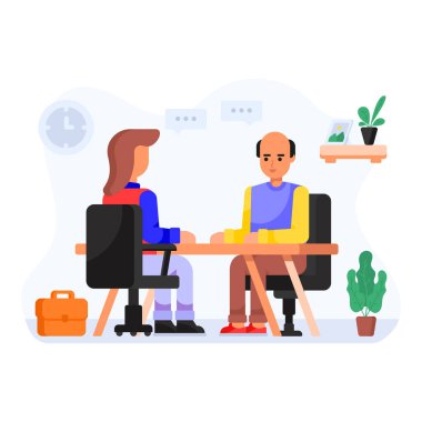 Ofiste çalışan iş adamları. vektör illüstrasyonu