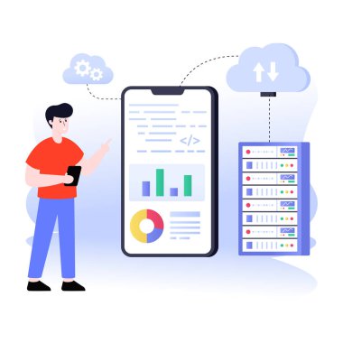 Bulut hesaplama. Ağ simgesi. vektör illüstrasyonu