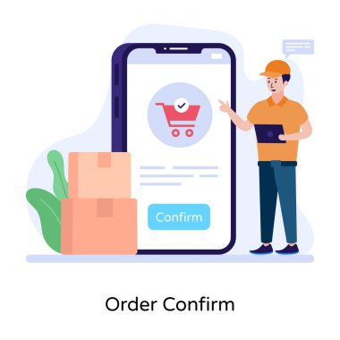 İnternetten alışveriş. düz dizayn. vektör illüstrasyonu
