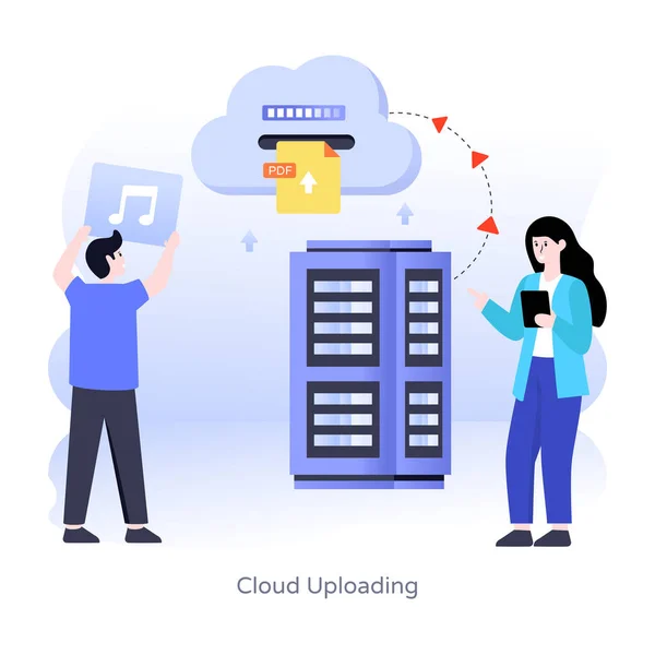 Cloud Computing Vector Illustration Design Carga Nube — Vector de stock