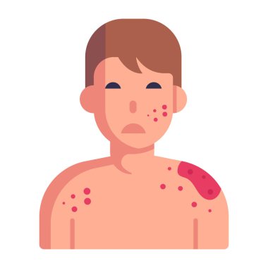 Yüz maskeli adam vektör illüstrasyon grafik tasarımı