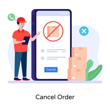 Akıllı telefon ve cep telefonu vektör illüstrasyonlu adam