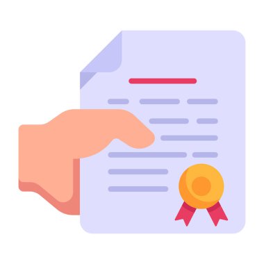 Sertifika. Web simgesi basit illüstrasyon