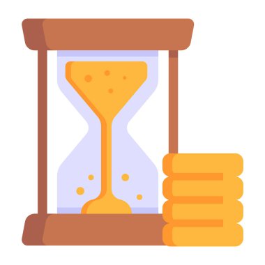Kum saati. Web simgesi basit illüstrasyon