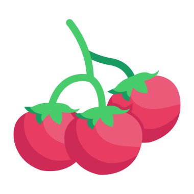 Domates ikonu. Web için kırmızı biber vektör simgelerinin basit çizimi