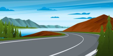 Dağ yolu manzarası, resimleme
