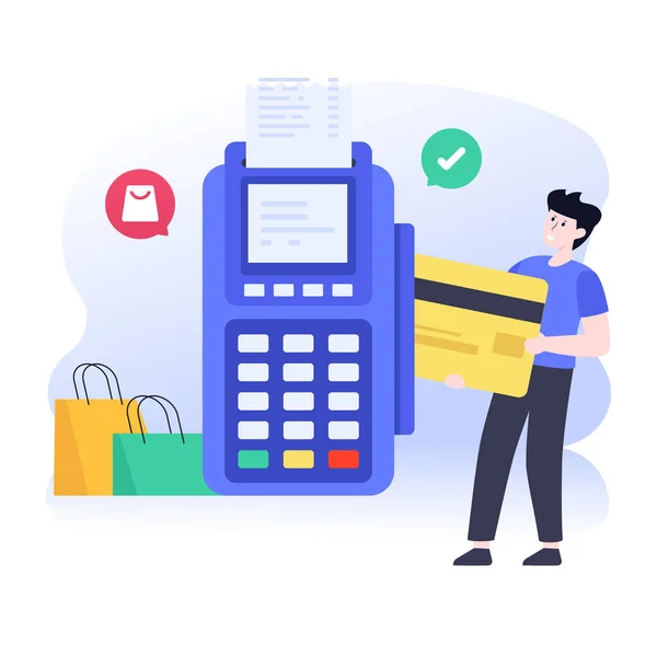 Ψώνια Online Πληρωμή Πιστωτική Κάρτα Διάνυσμα Εικονογράφηση Σχεδιασμό — Διανυσματικό Αρχείο