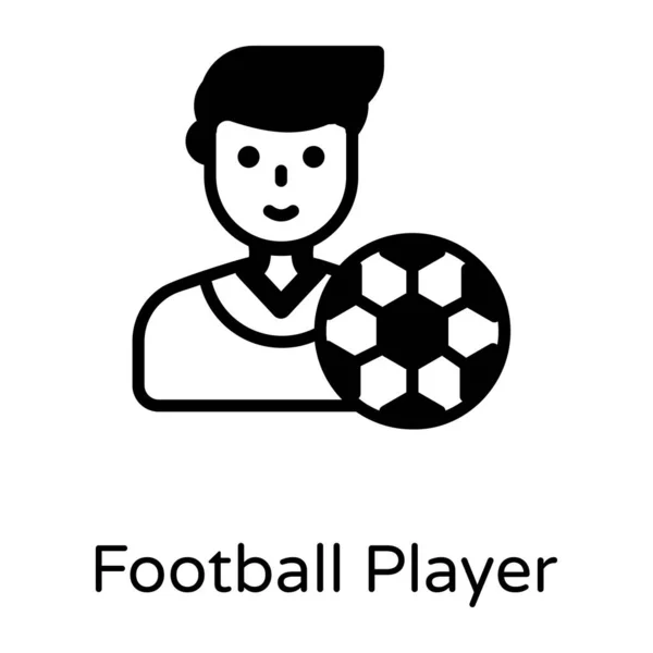 Jugador Fútbol Vector Icono — Vector de stock