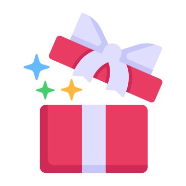 Kurdele yay vektör illüstrasyonlu hediye kutusu