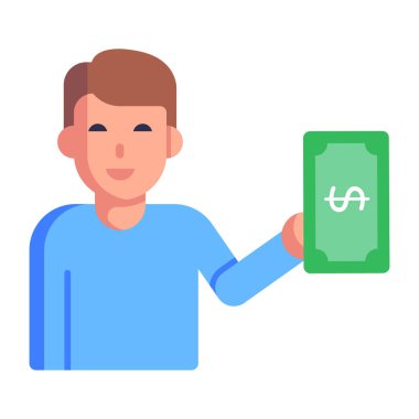 Kredi kartı vektör illüstrasyon tasarımlı adam