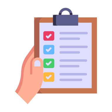 Pano ve kalem vektör illüstrasyon tasarımı içeren kontrol listesi