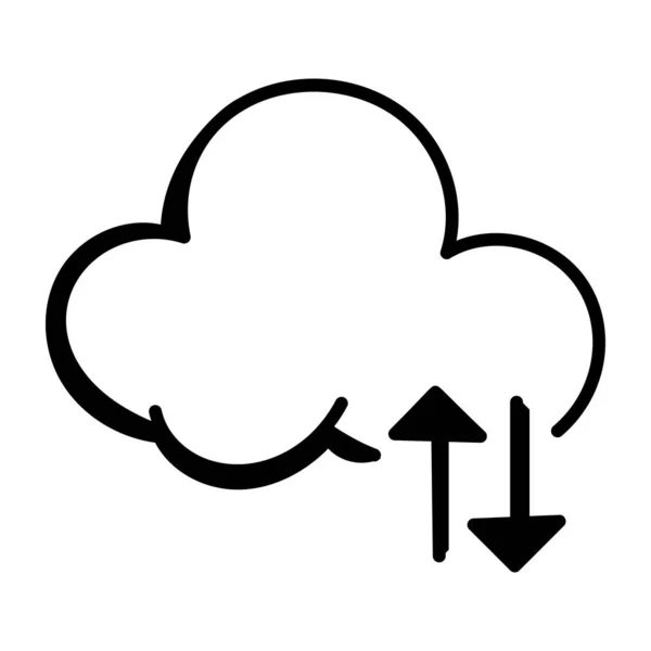 Computación Nube Diseño Simple — Vector de stock
