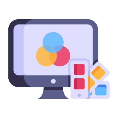 Bilgisayar ekranı. Web simgesi