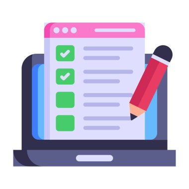 Kontrol listesi. Web simgesi basit illüstrasyon