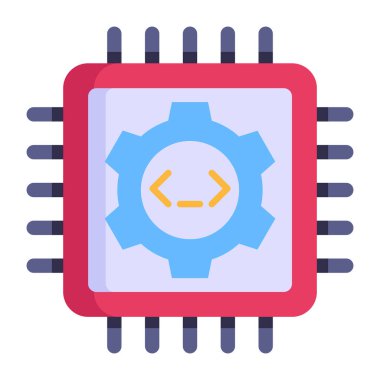 İşlemci. Web simgesi basit illüstrasyon