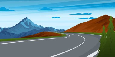 Dağ yolu manzarası, resimleme