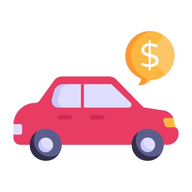 Dolar işareti vektör çizimi olan araba