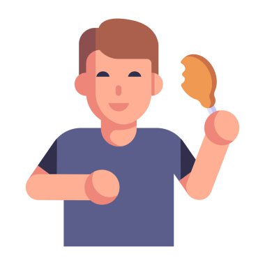 Elinde bir top olan çocuk vektör çizimi yapıyor.