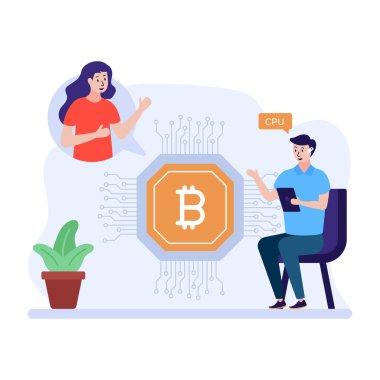 Şifreleme para birimi simgesi, bitcoin vektör illüstrasyonu