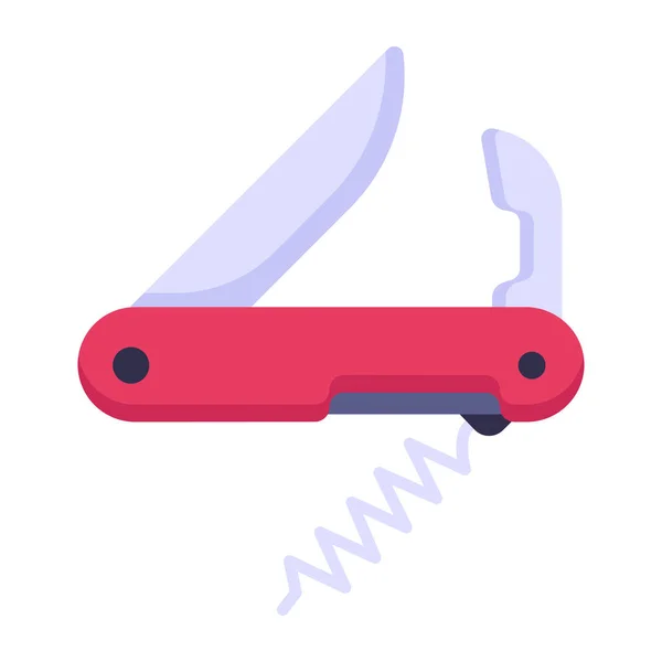 Corkscrew Icon Isometric Knife Vector Icons Web Design Isolated White — Stock Vector