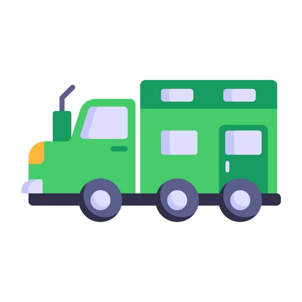 Ikona Transportu Samochodowego Kreskówka Van Ciężarówka Wektor Ikony Projektowania Stron — Wektor stockowy