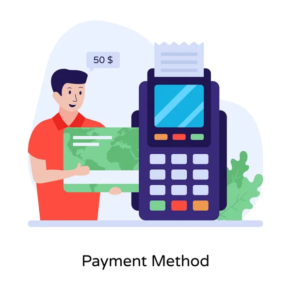 Terminal Paiement Avec Carte Crédit Paiements Ligne — Image vectorielle