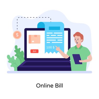 Online Bill. Web simgesi