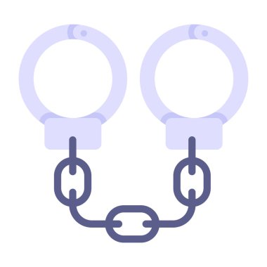 Kelepçe ve zincir ikonu. Basit resimleme 