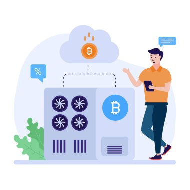 Bulut Bitcoin simgesi. vektör 