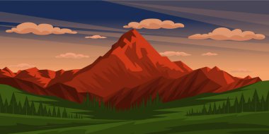 Dağları ve ormanı olan alp manzarası