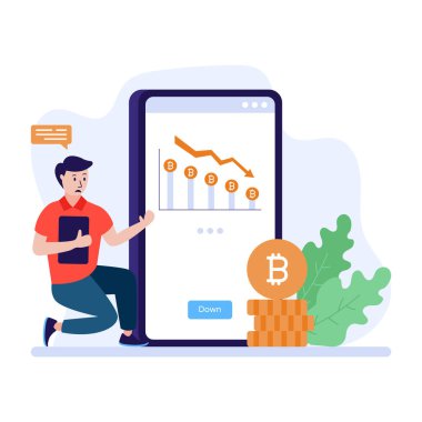 Şifreleme para birimi simgesi, bitcoin vektör illüstrasyonu