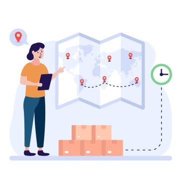 kutu vektör illüstrasyonu ile teslim