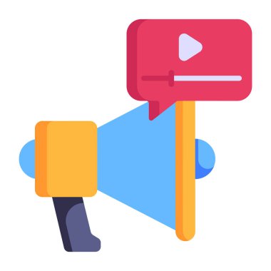 Megafon. Web simgesi basit illüstrasyon