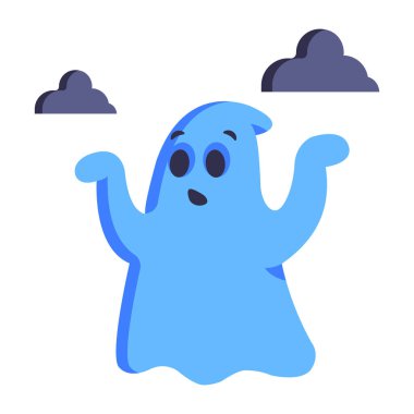 Cadılar Bayramı hayalet vektör illüstrasyon tasarımı