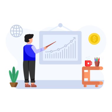 iş eğitimi düz vektör simgesi.