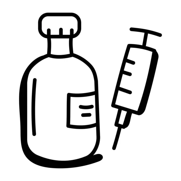 Vector Illustration Bottle Syringe Icon — Stock Vector