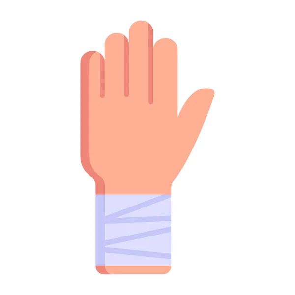 Hand Med Bandage Ikon Vektor Illustration — Stock vektor