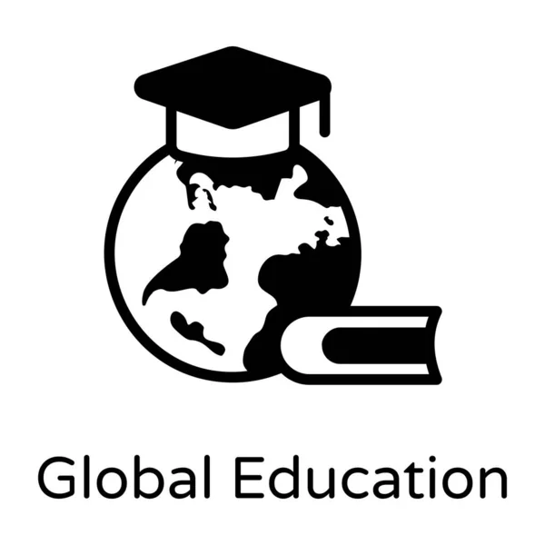 Глобальное Образование Иконка Простой Дизайн — стоковый вектор