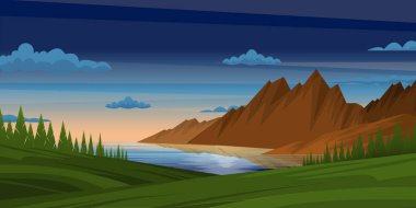 Dağlar ve göl manzarası